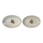 Paire d anciens raviers faence mon village luneville