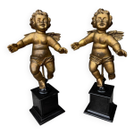 Paire d angelots dors sur socle napolon iii
