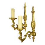 Paire d'appliques 1 feu style louis xv - lumalux paris - bronze dor�