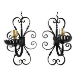 Paire d'appliques en fer forg