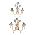 Paire d'appliques en fer forg� et bak�lite 1940