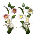 Paire d'appliques fleurs en métal Paire d'appliques fleurs en métal