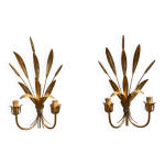 Paire d'appliques en forme de gerbe de blé à deux lumières Paire d'appliques en forme de gerbe de blé à deux lumières