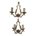 Paire d'appliques murales bougeoir anciennes