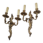 Paire d'appliques murales bougeoirs grandes anciennes