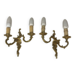 Paire d'appliques murales en bronze chandelier, style classique, louis xv
