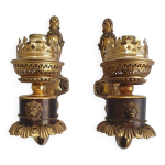 Paire d'appliques murales en bronze style empire anciennes