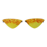 Paire d'appliques murales demi lune en pâte de verre jaune orange. 80 Paire d'appliques murales demi lune en pâte de verre jaune orange. 80