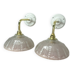 Paire d appliques murales dores verrerie art dco