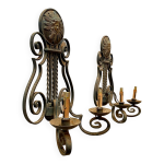 Paire d appliques n�oclassique en fer forg�