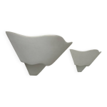 Paire d'appliques en pltre et verre sabl, france 1970