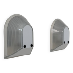 Paire d'appliques tesi par roberto fiorato, prisma, verre sabl� italie 1980