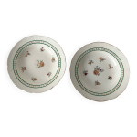 Paire d assiettes creuses sarreguemines faence ancienne, dcor fleu