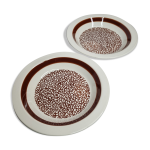 Paire d'assiettes creuses vintage design de la faencerie de gien