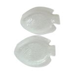 Paire d assiettes plates forme poisson en verre