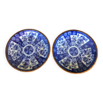 Paire d assiettes vintage japonaise igezara  dcor de motifs floraux et oiseaux