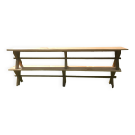 Paire de bancs en chêne et merisier 250x29x45 Paire de bancs en chêne et merisier 250x29x45
