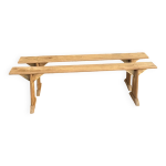 Paire de bancs de ferme anciens en chne massif brut - 1m76
