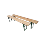Paire de bancs pliants vintages de collectivit