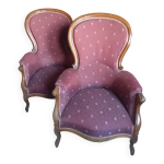 Paire de berg�res napol�on iii en noyer