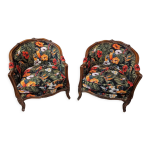 Paire de bergres style louis xv rocaille