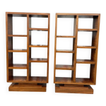 Paire de biblioth�ques de style art d�co en placage de palissandre - �