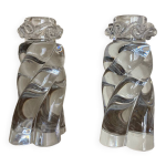 Paire de bougeoirs  aladin  en cristal baccarat