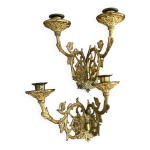 Paire de bougeoirs d'applique bronze dor