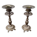 Paire de bougeoirs en bronze