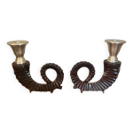 Paire de bougeoirs en bronze chapman