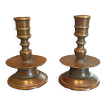 Paire de bougeoirs en bronze d'poque xvii me