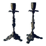 Paire de bougeoirs en bronze xixe