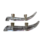 Paire de bougeoirs cristal schneider en forme de pirogue