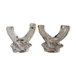 Paire de bougeoirs deux branches cristal