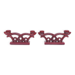 Paire bougeoirs double art déco céramique rouge bordeaux Paire bougeoirs double art déco céramique rouge bordeaux