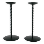 Paire de bougeoirs en fer forg, brutaliste, 1970