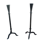 Paire de bougeoirs en fer forg� vintage