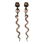 Paire de bougeoirs muraux en bronze figurant un serpent, 1960