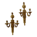 Paire de bougeoirs muraux napolon iii en bronze dor