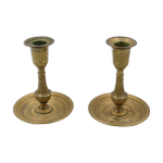 Paire de bougeoirs ragot en bronze et laiton dor poque