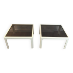 Paire de bouts de canap� en fibre de verre laqu�e blanche, poschinger, vers 1970