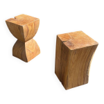 Paire de bout de canapé / tabouret en bois Paire de bout de canapé / tabouret en bois