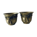 Paire de cache pot cordelette en laiton