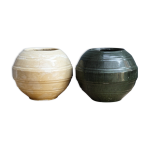 Paire de cache pots en crystalite Paire de cache pots en crystalite