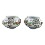 Paire de cache pot en faience