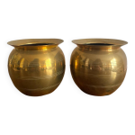 Paire de cache pots en laiton