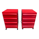 Paire de caissons kartell 4 tiroirs design simon fussell annes 1970 / 8