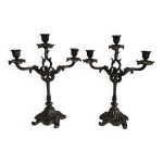 Paire de candlabres rocaille style louis xv