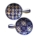 Paire de caquelons dcor bleu