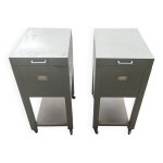Paire de casiers  roulettes vintage